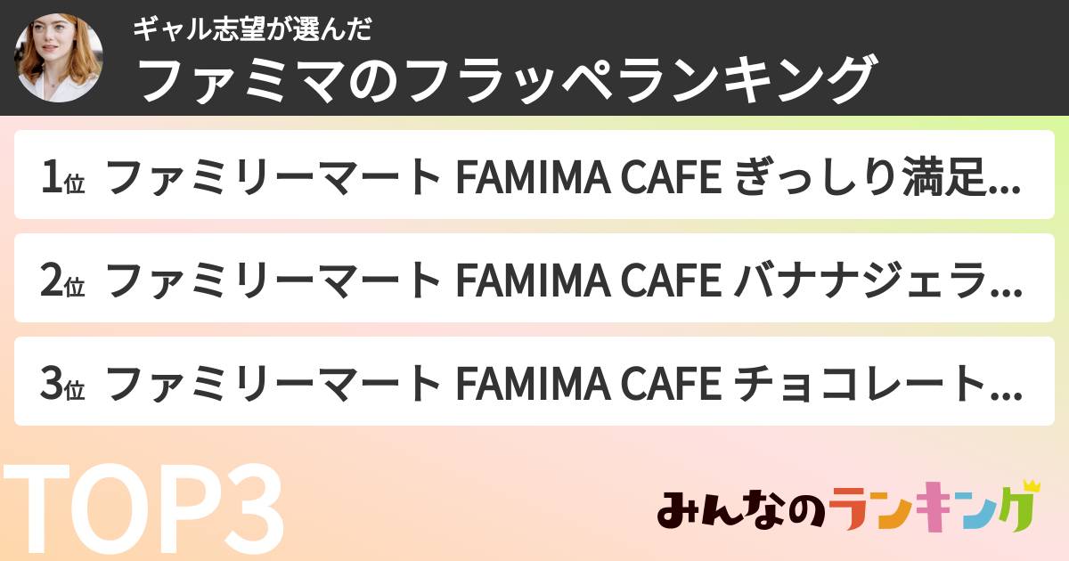 ギャル志望さんの「ファミマのフラッペランキング」