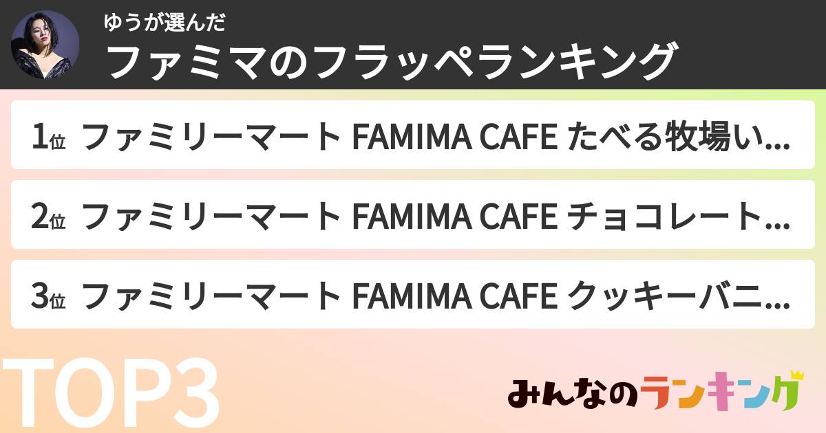 ゆうさんの「ファミマのフラッペランキング」