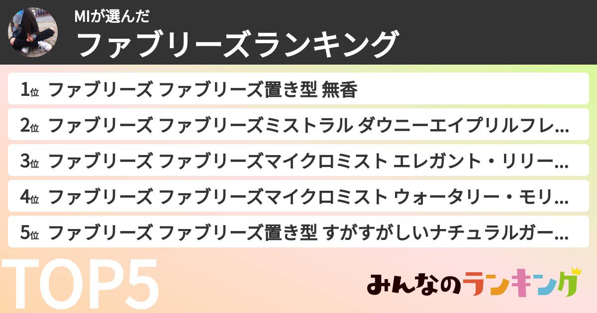 MIさんの「ファブリーズランキング」