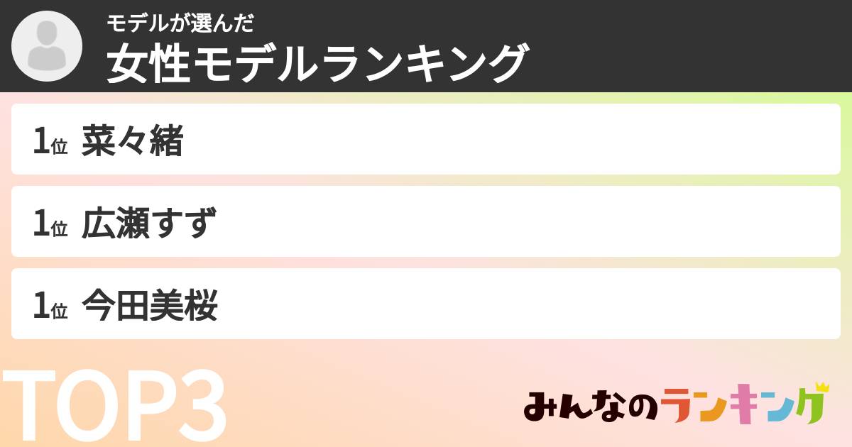 モデルさんの「女性モデルランキング」