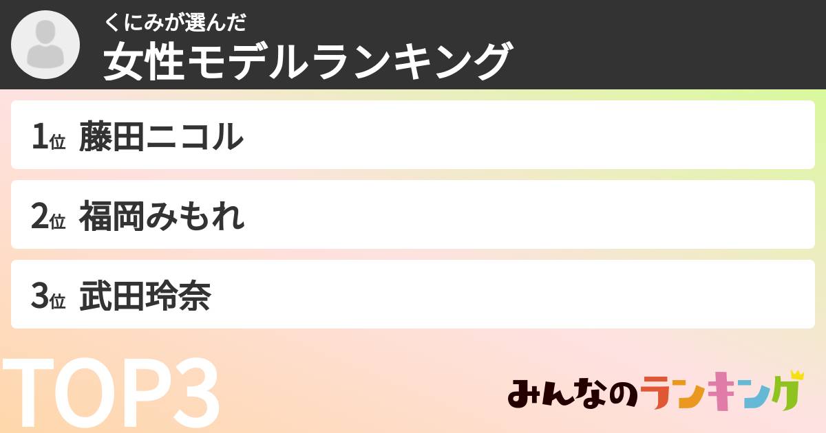 くにみさんの「女性モデルランキング」