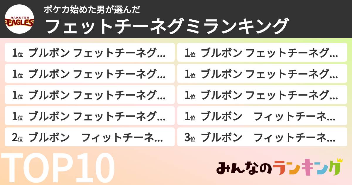 ポケカ始めた男さんの「フェットチーネグミランキング」
