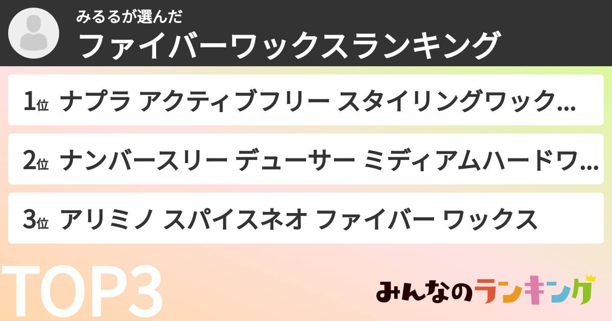 みるるさんの「ファイバーワックスランキング」