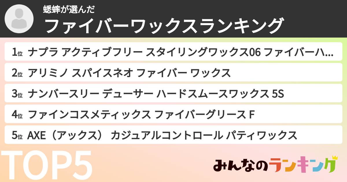 蟋蟀さんの「ファイバーワックスランキング」