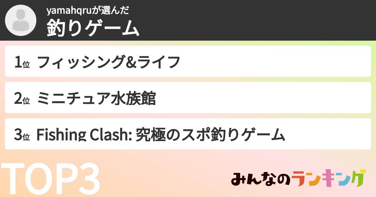 yamahqruさんの「釣りゲーム」