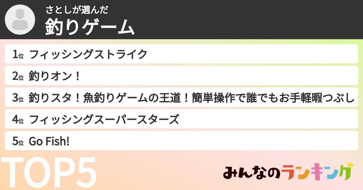 さとしさんの「釣りゲーム」