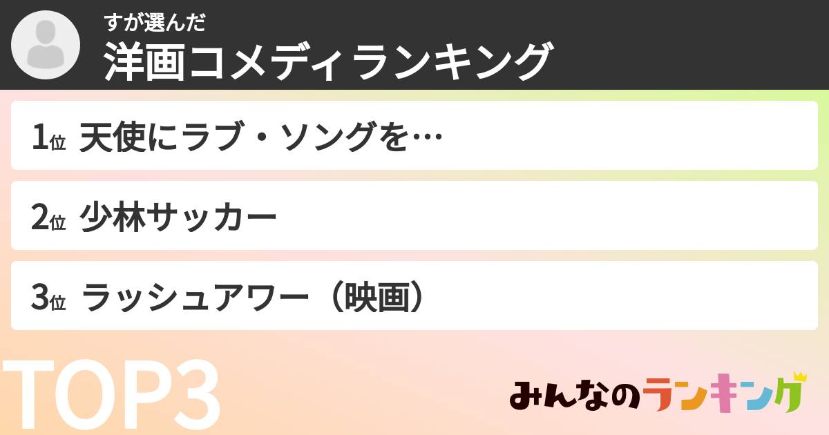 すさんの「洋画コメディランキング」