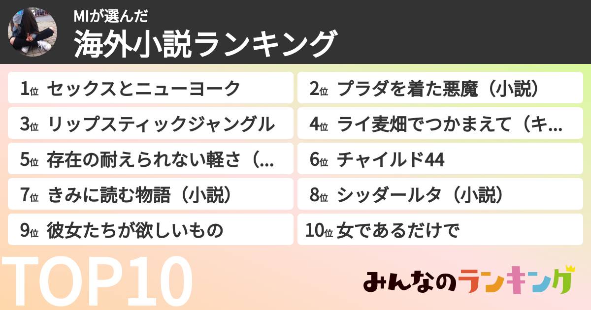 MIさんの「海外小説ランキング」