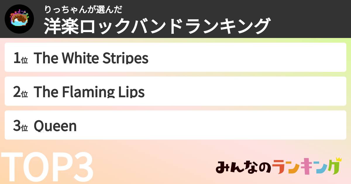 りっちゃんさんの「洋楽ロックバンドランキング」