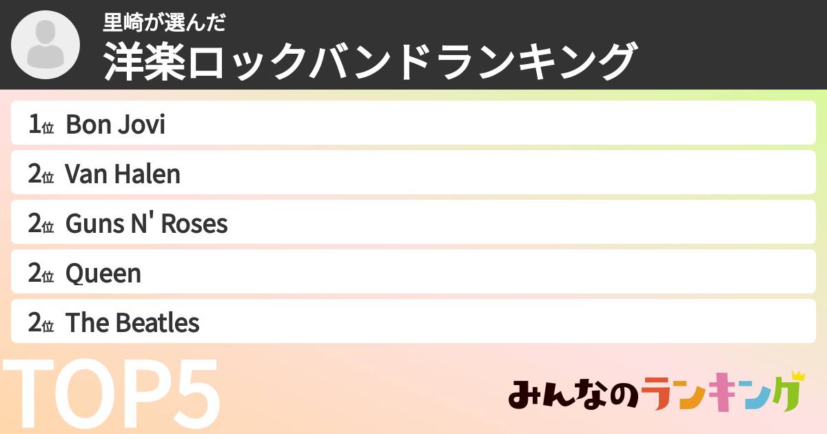 里崎さんの「洋楽ロックバンドランキング」