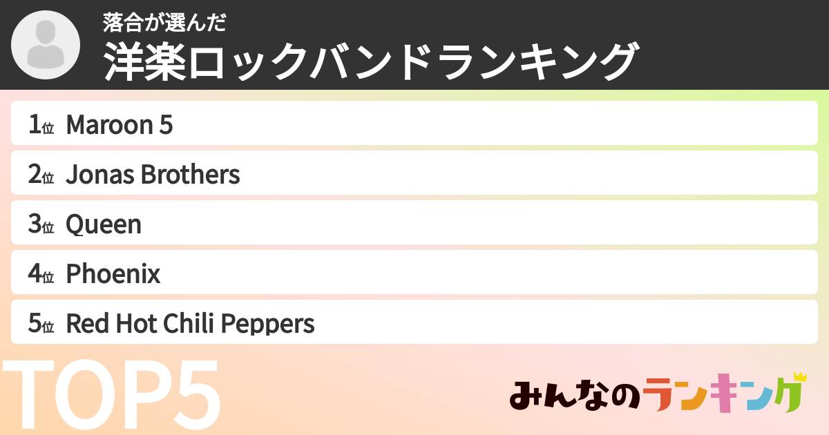 落合さんの「洋楽ロックバンドランキング」