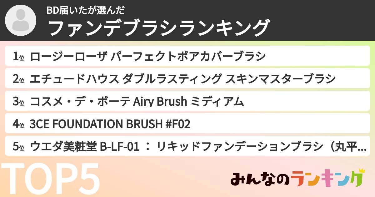 BD届いたさんの「ファンデブラシランキング」