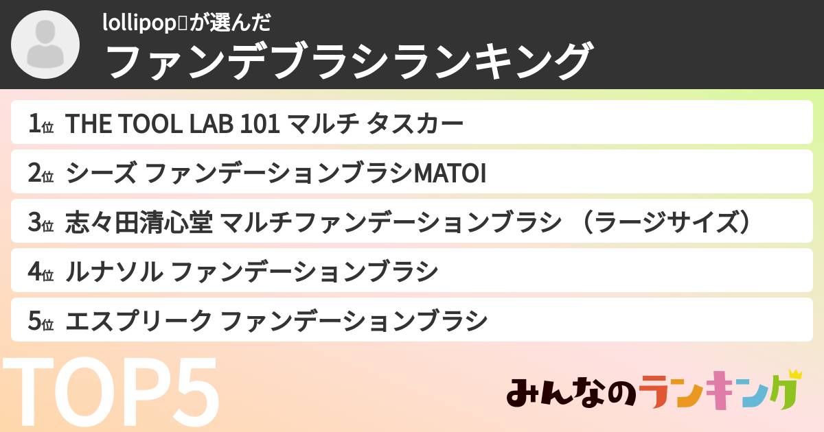 lollipop🍭さんの「ファンデブラシランキング」