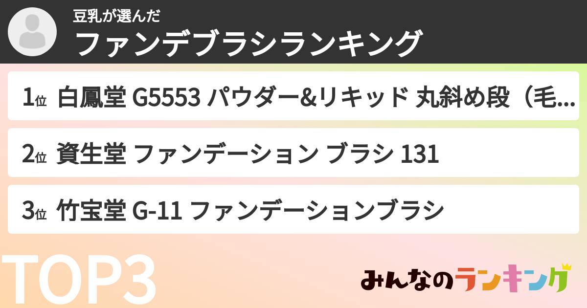 豆乳さんの「ファンデブラシランキング」