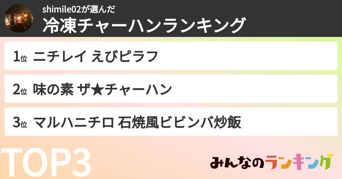 shimile02さんの「冷凍チャーハンランキング」
