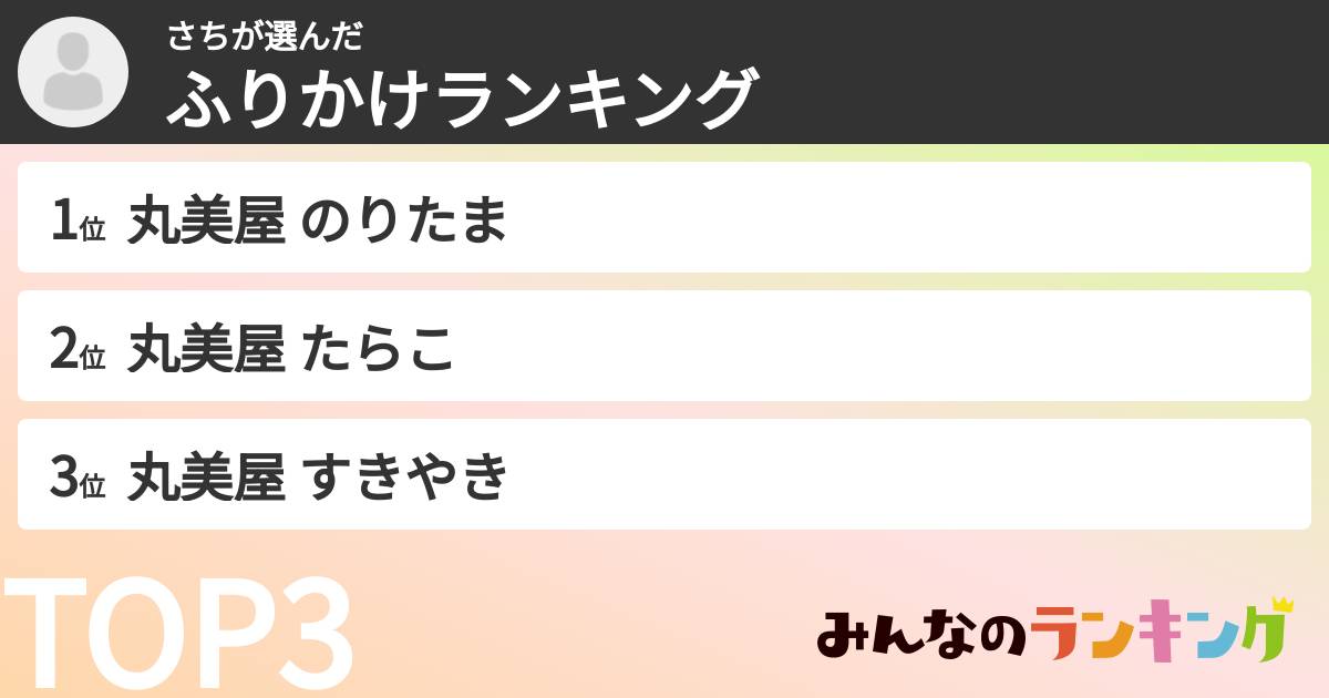 さちさんの「ふりかけランキング」