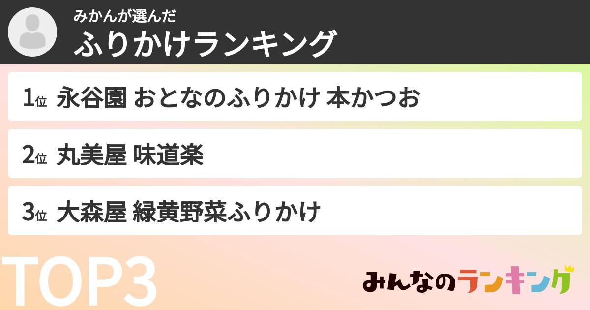 みかんさんの「ふりかけランキング」