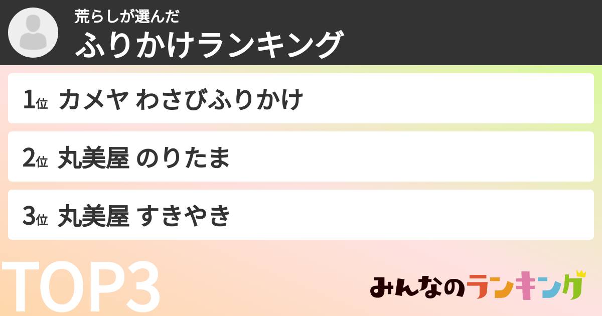 荒らしさんの「ふりかけランキング」