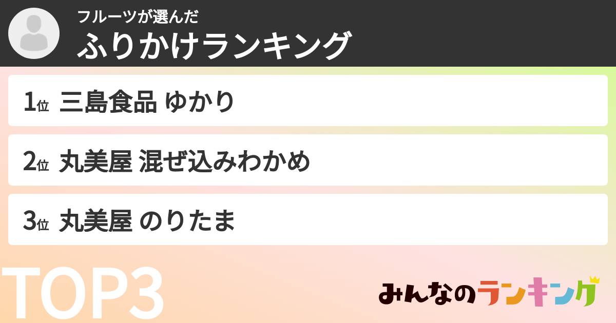 フルーツさんの「ふりかけランキング」