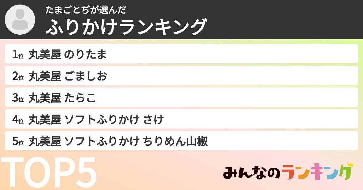 たまごとぢさんの「ふりかけランキング」