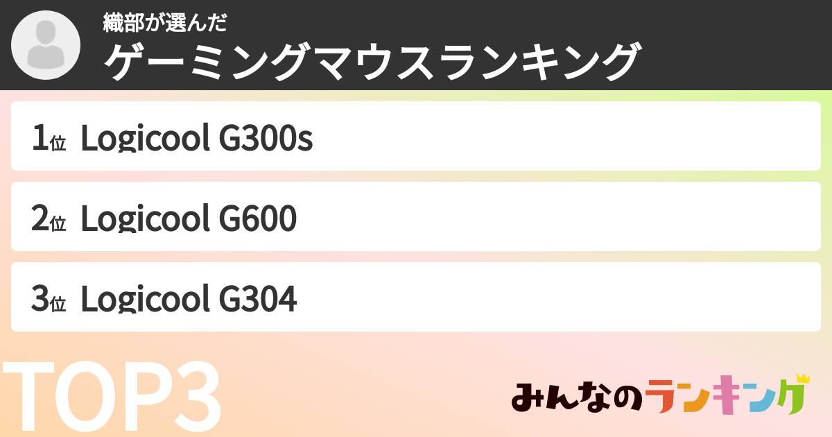 織部さんの「ゲーミングマウスランキング」