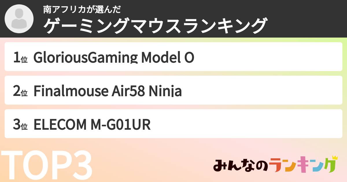 南アフリカさんの「ゲーミングマウスランキング」