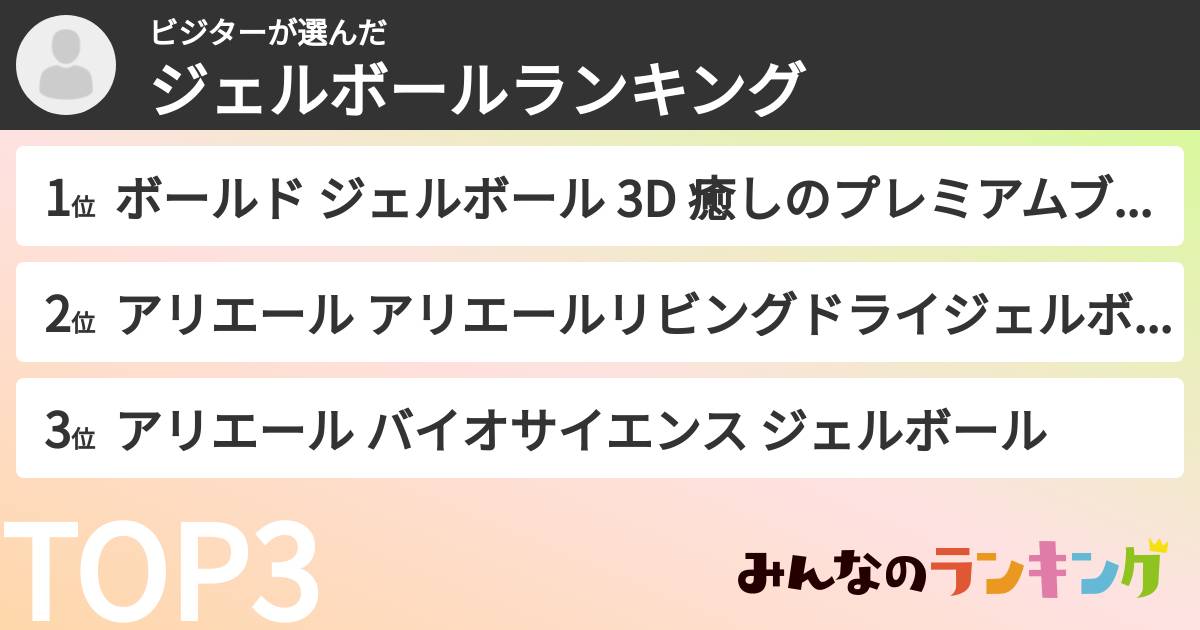 ビジターさんの「ジェルボールランキング」