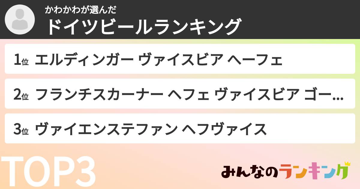 かわかわさんの「ドイツビールランキング」