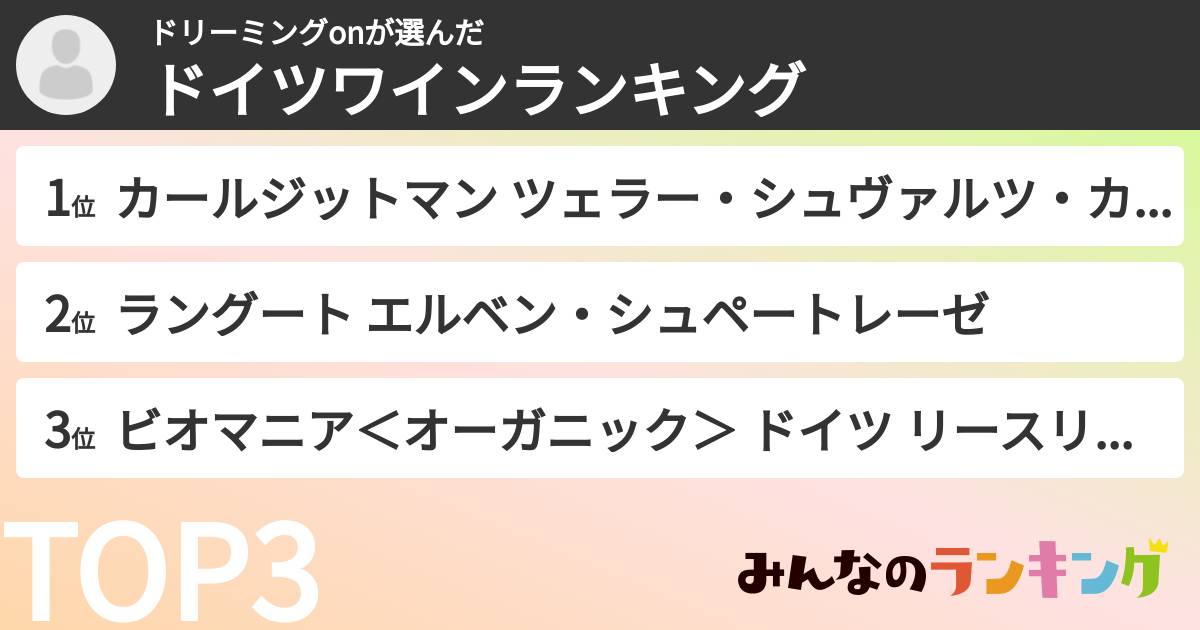 ドリーミングonさんの「ドイツワインランキング」