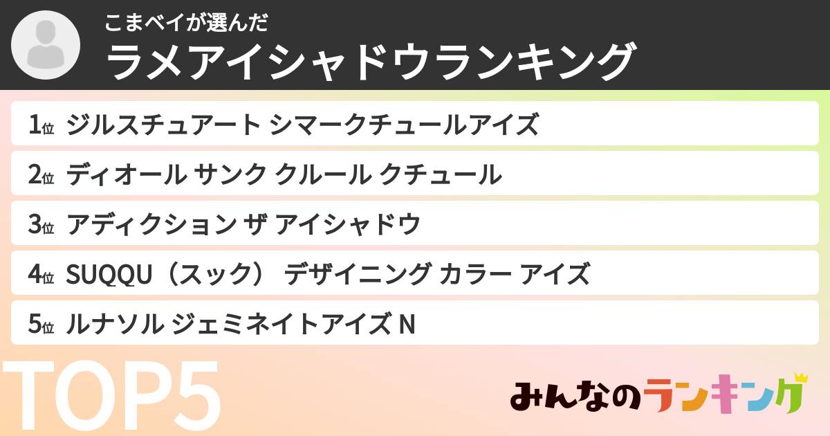 こまベイさんの「ラメアイシャドウランキング」