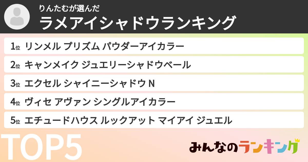 りんたむさんの「ラメアイシャドウランキング」