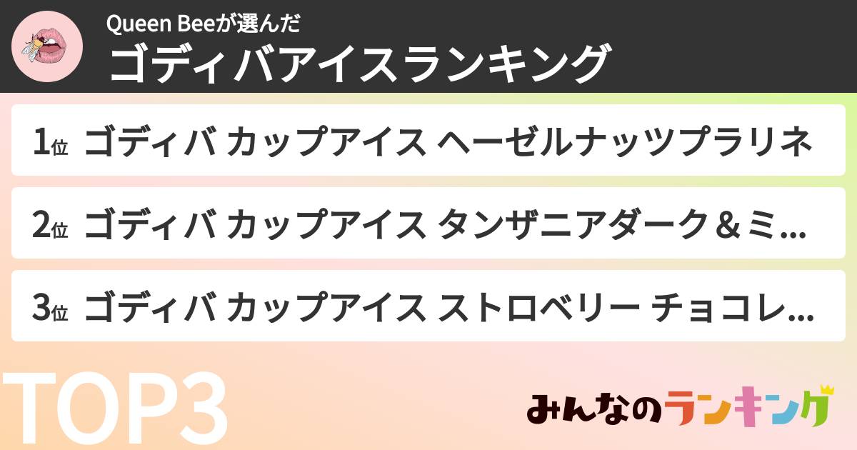 Queen Beeさんの「ゴディバアイスランキング」