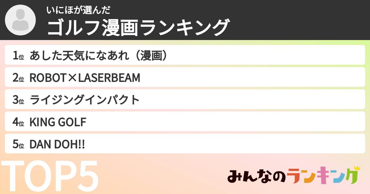 いにほさんの「ゴルフ漫画ランキング」