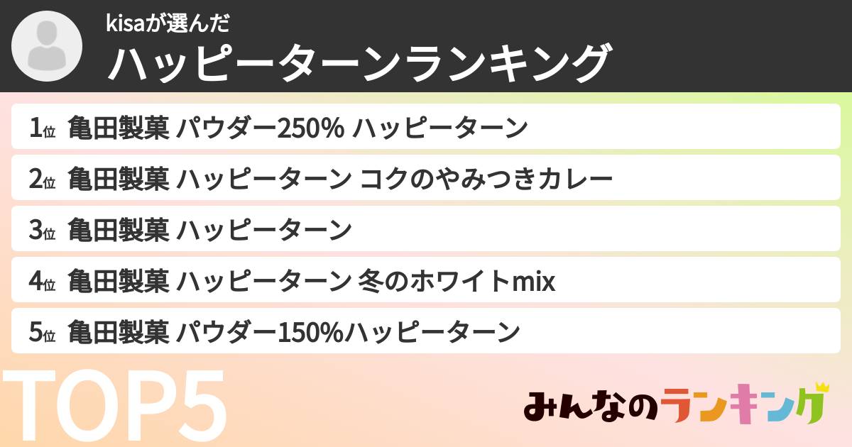 kisaさんの「ハッピーターンランキング」