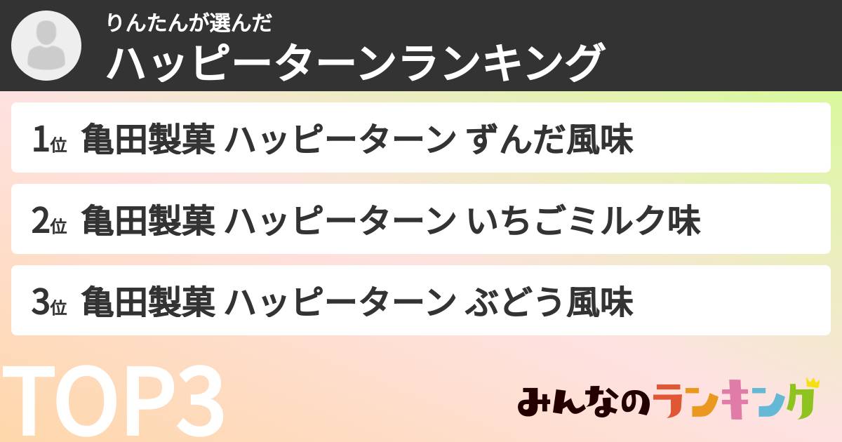 りんたんさんの「ハッピーターンランキング」