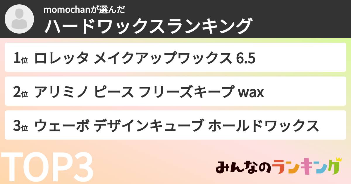 momochanさんの「ハードワックスランキング」