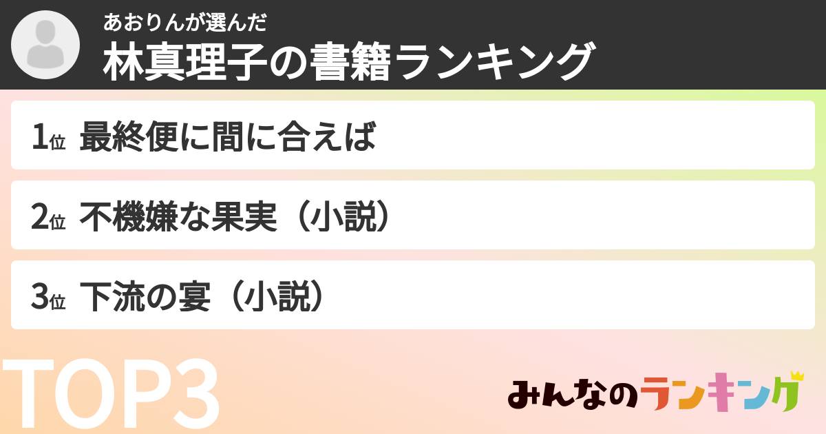 あおりんさんの「林真理子の書籍ランキング」