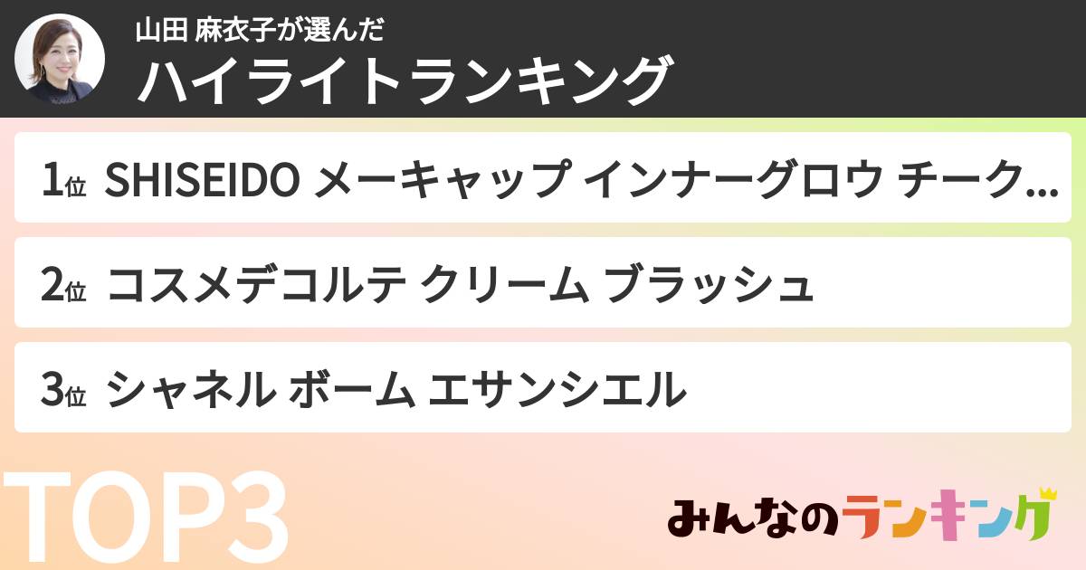 山田 麻衣子さんの「ハイライトランキング」