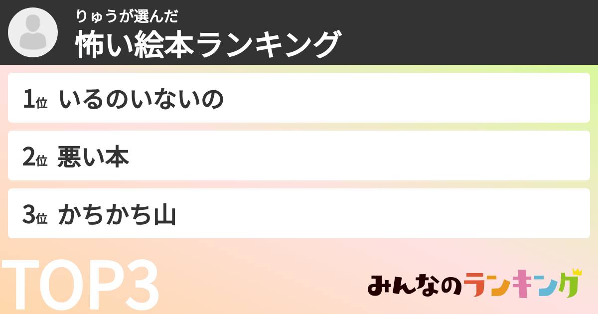 りゅうさんの「怖い絵本ランキング」