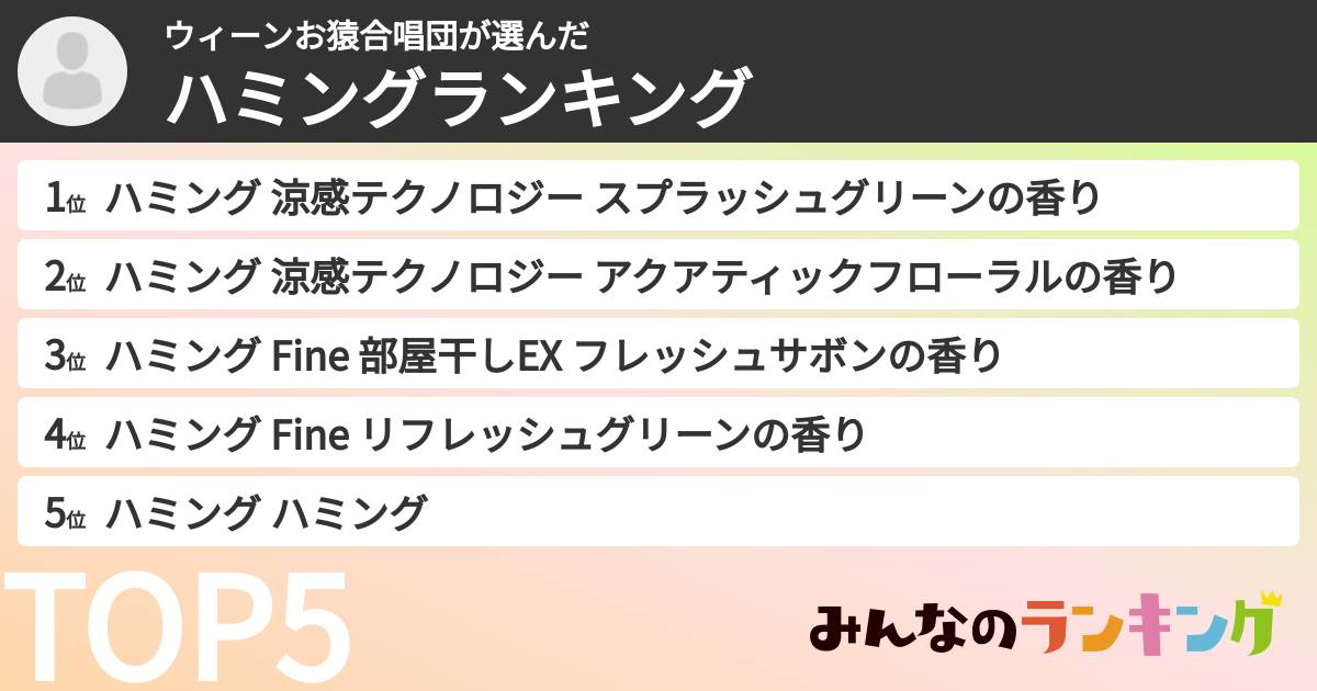 ウィーンお猿合唱団さんの「ハミングランキング」