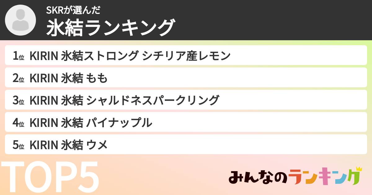 SKRさんの「氷結ランキング」