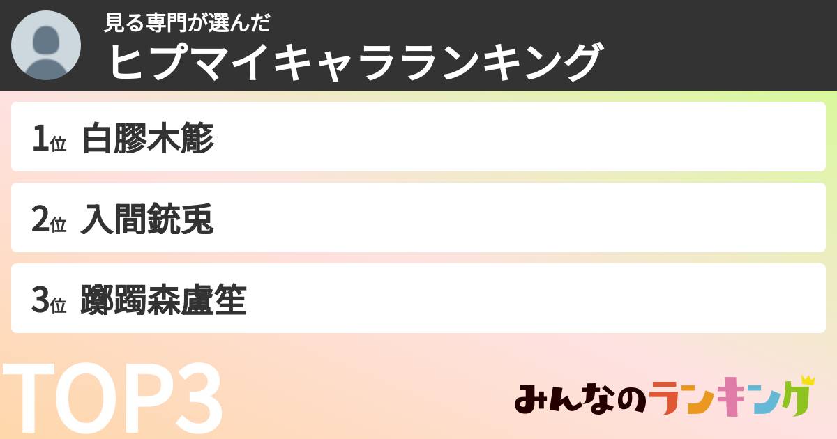 見る専門さんの「ヒプマイキャラランキング」