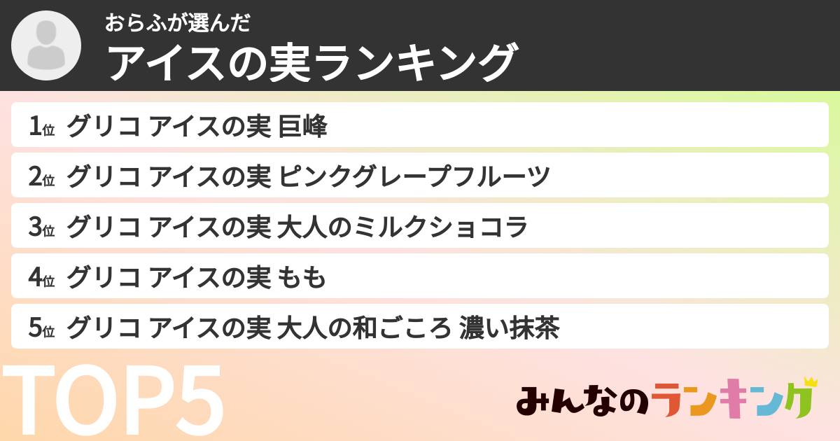 おらふさんの「アイスの実ランキング」