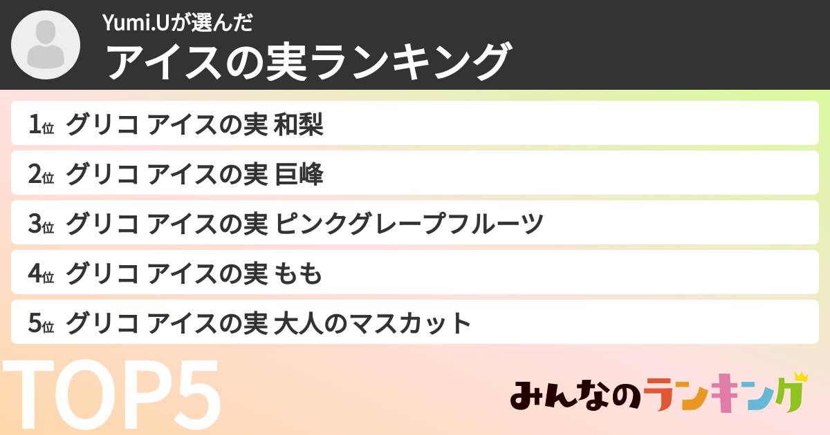Yumi.Uさんの「アイスの実ランキング」