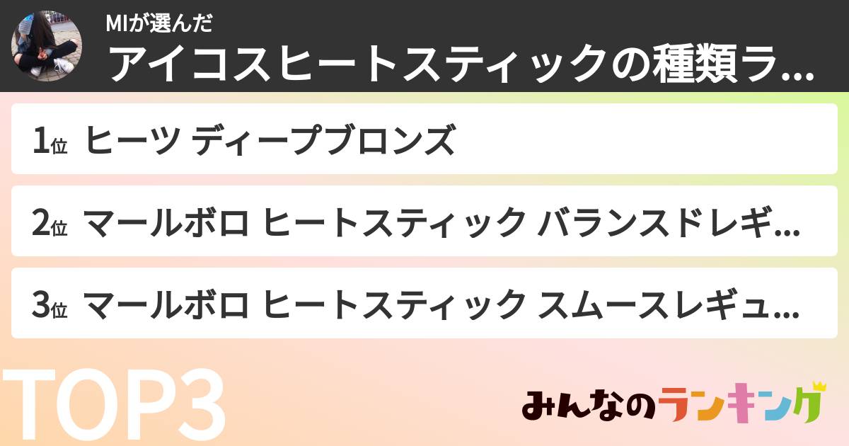 MIさんの「アイコスヒートスティックの種類ランキング」