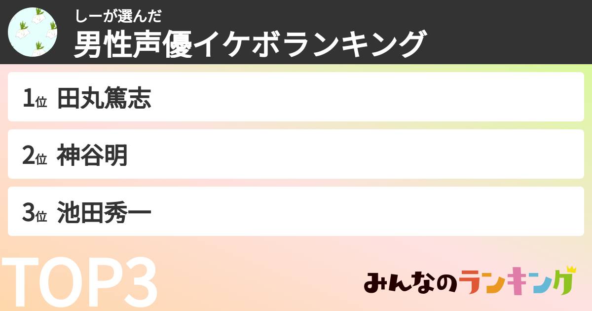 しーさんの「男性声優イケボランキング」