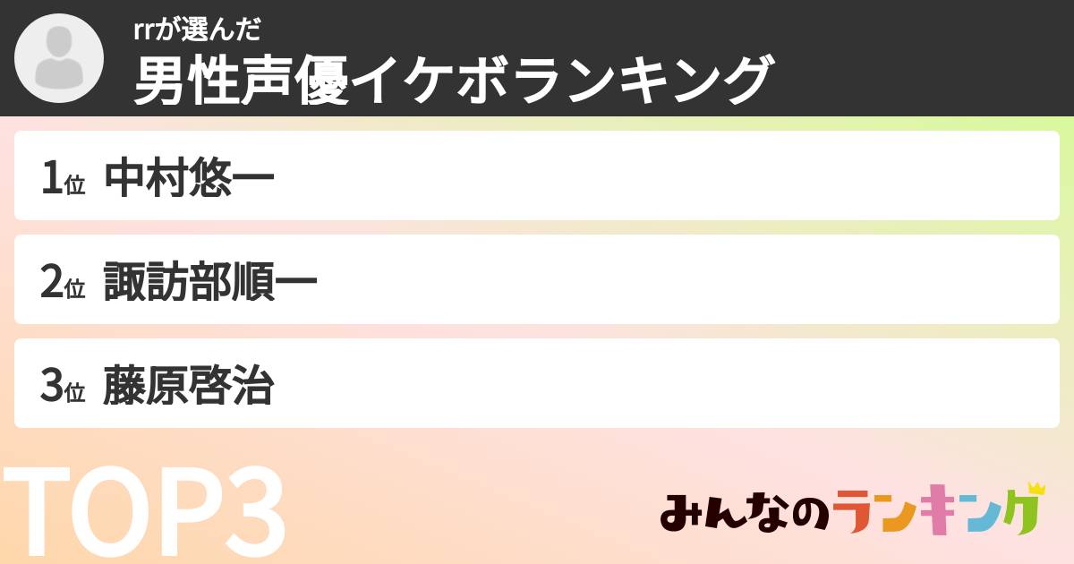 rrさんの「男性声優イケボランキング」