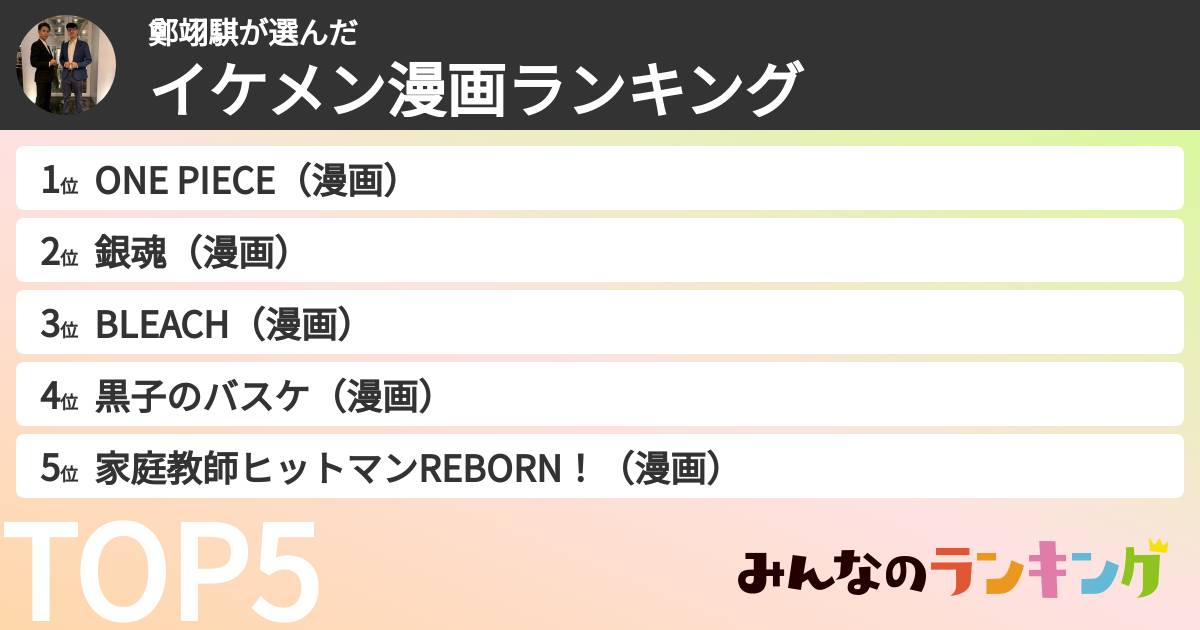 鄭翊騏さんの「イケメン漫画ランキング」