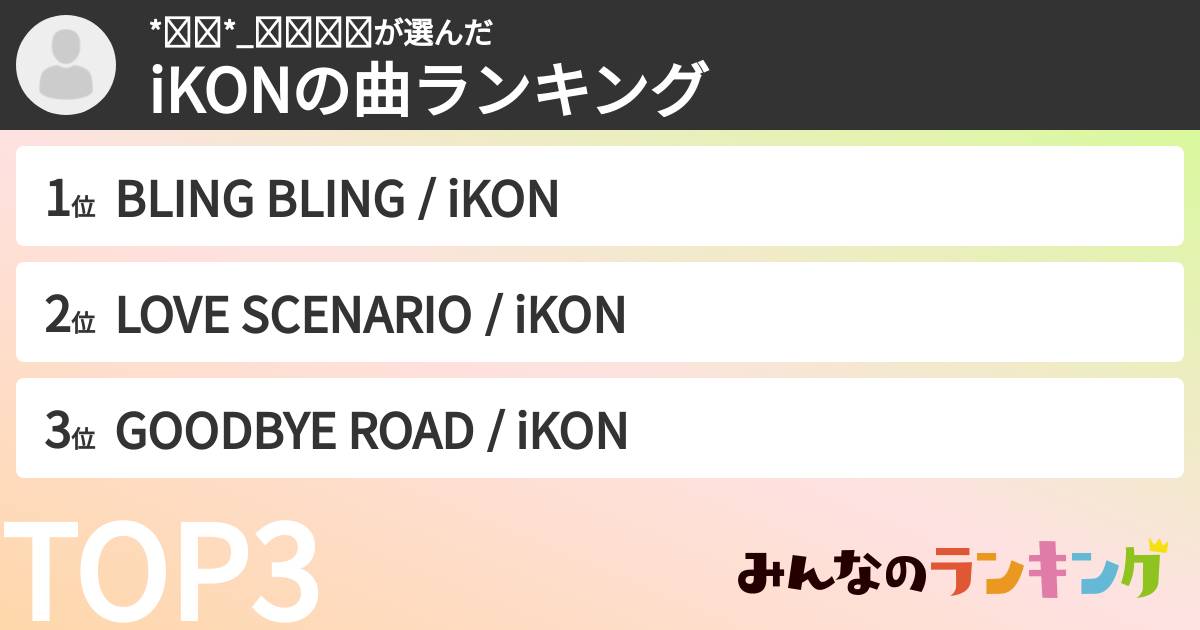 *레나*_모두죽어さんの「iKONの曲ランキング」