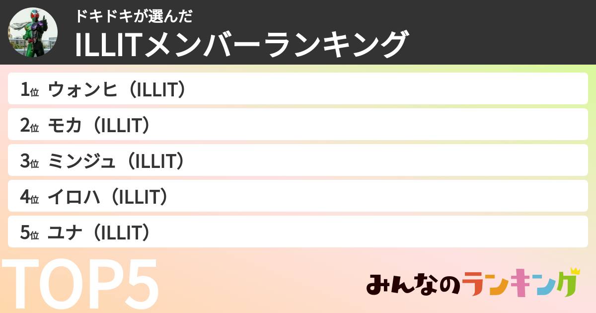 ドキドキさんの「ILLITメンバーランキング」